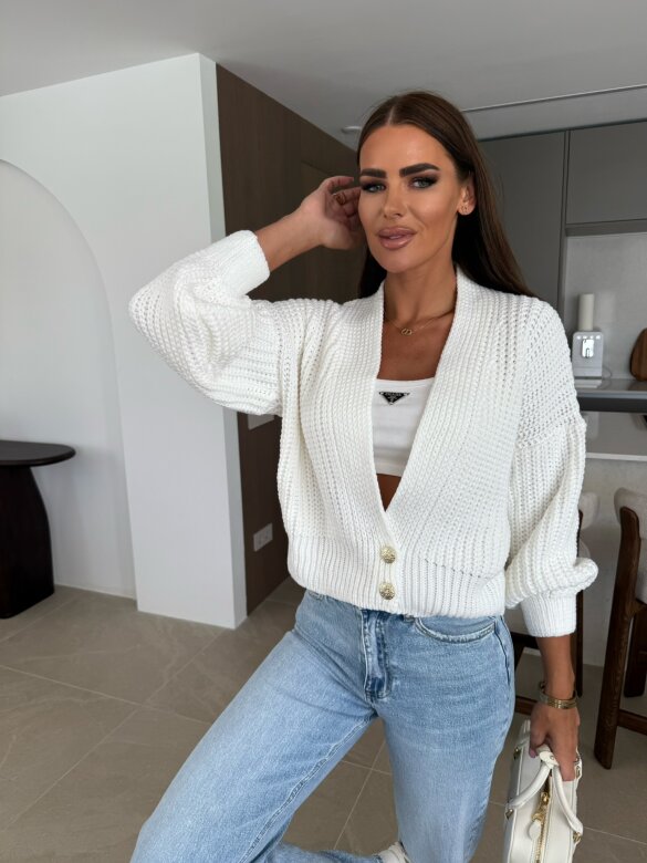 Sweter Diaz short biały