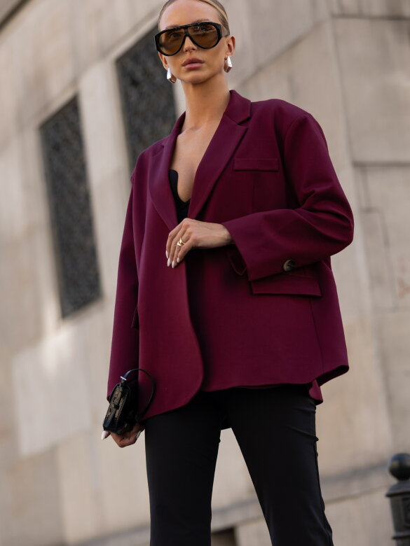 Blazer Eva with viscose claret