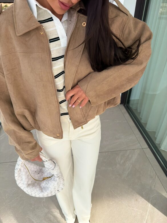 Bomberka Aquila zamszowa beżowa