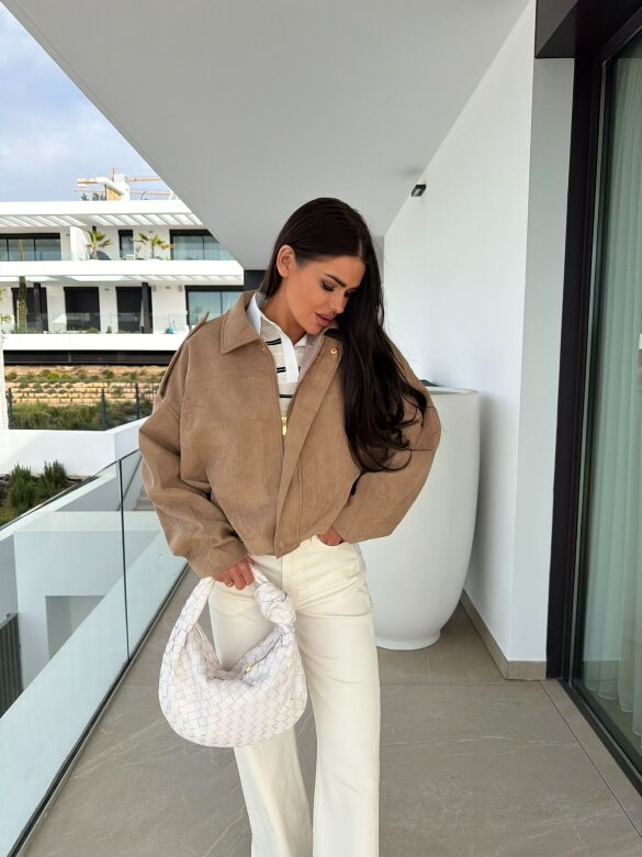 Bomberka Aquila zamszowa beżowa