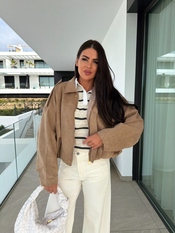 Bomberka Aquila zamszowa beżowa