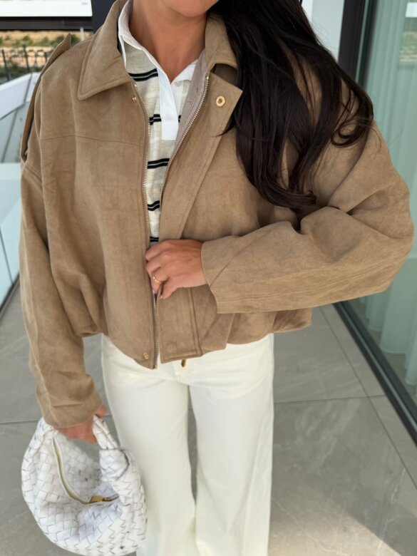 Bomberka Aquila zamszowa beżowa