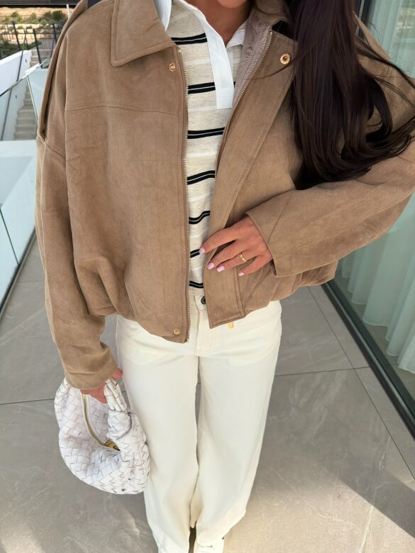 Bomberka Aquila zamszowa beżowa