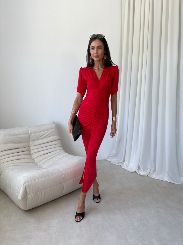 Dress Ricca with viscose red