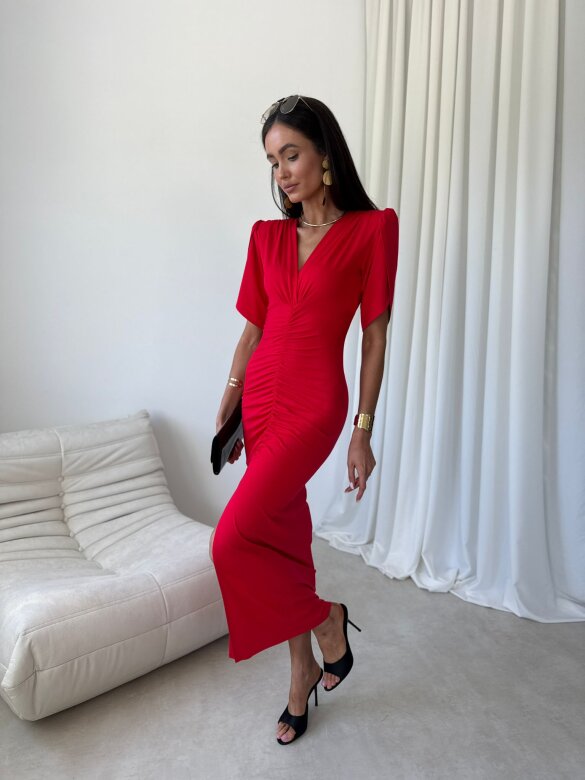 Dress Ricca with viscose red
