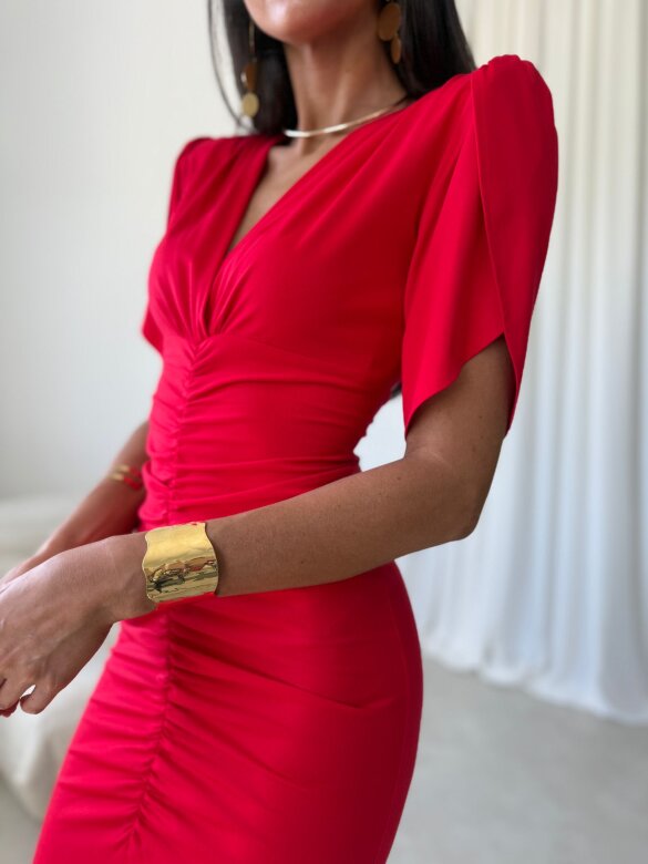 Dress Ricca with viscose red