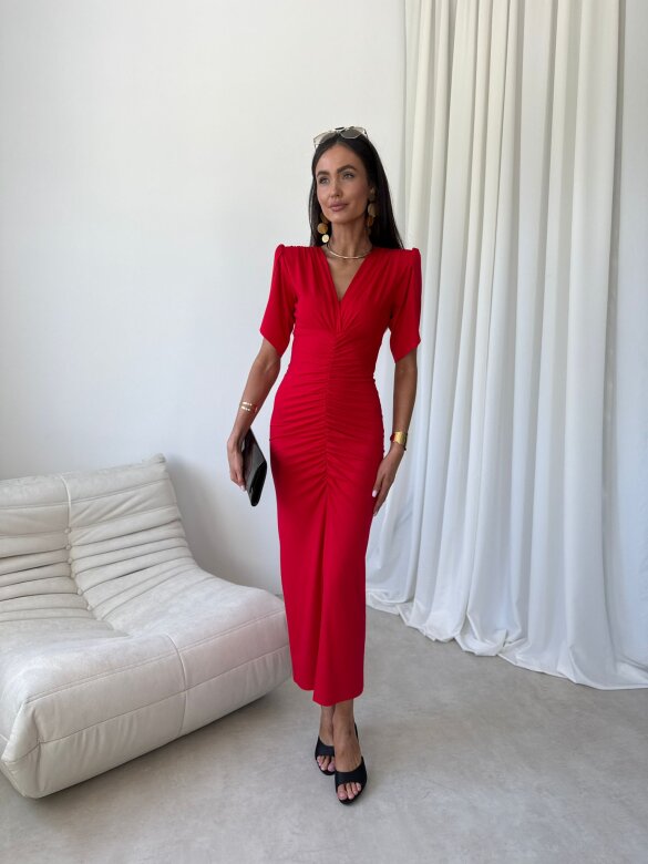 Dress Ricca with viscose red