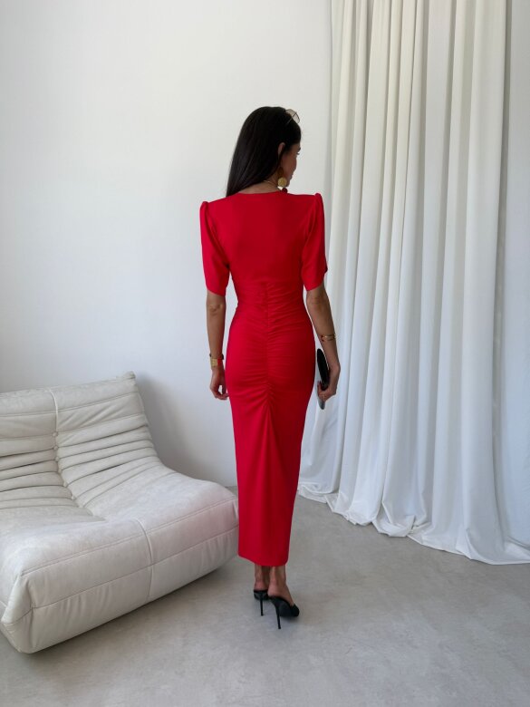 Dress Ricca with viscose red
