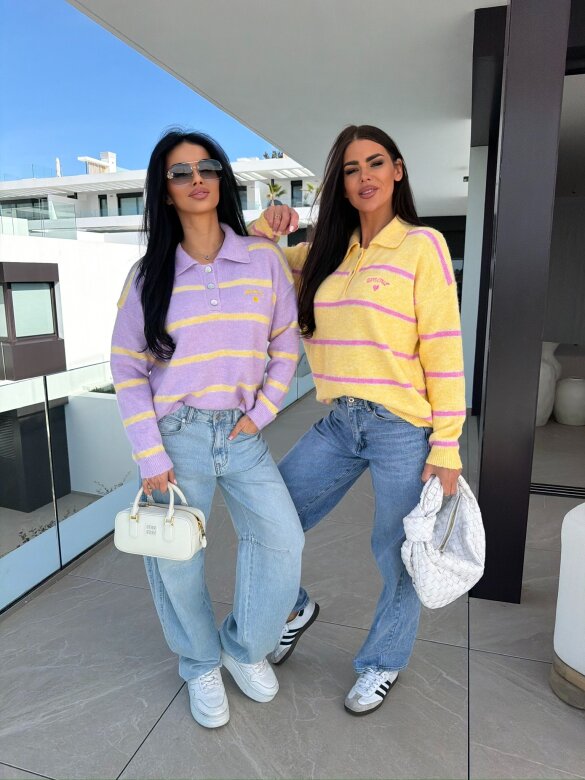 Sweter Gallina żółto-pudrowy