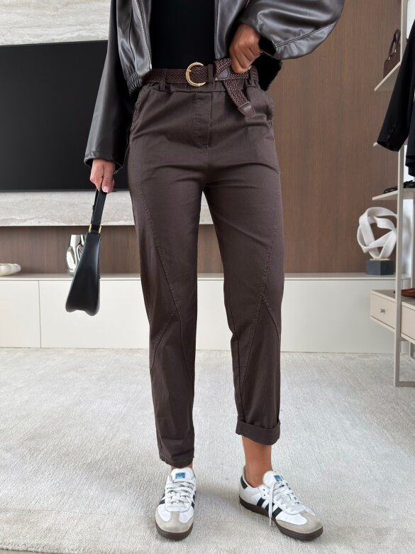 Trousers Ello cotton chocolate