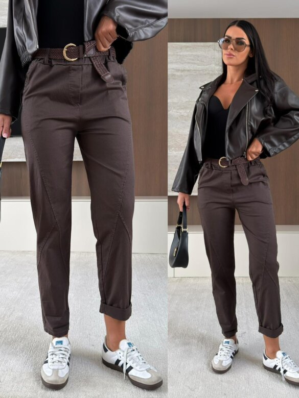 Trousers Ello cotton chocolate