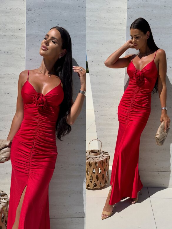 Sukienka Diora satynowa czerwona