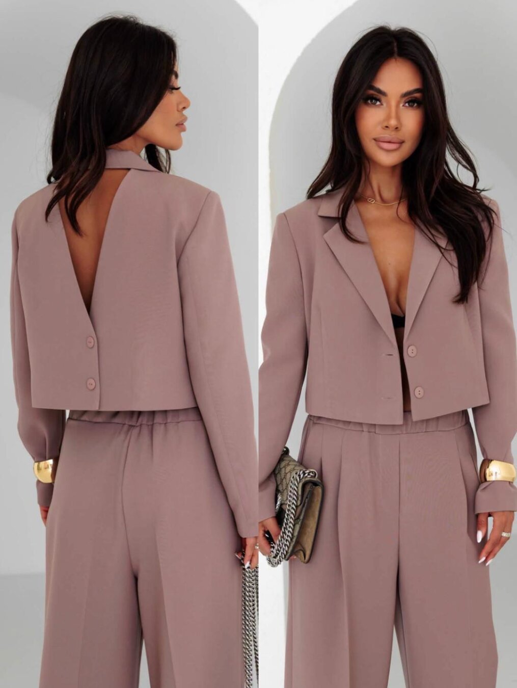 Blazer Lorvelle with viscose mocca | Varlesca