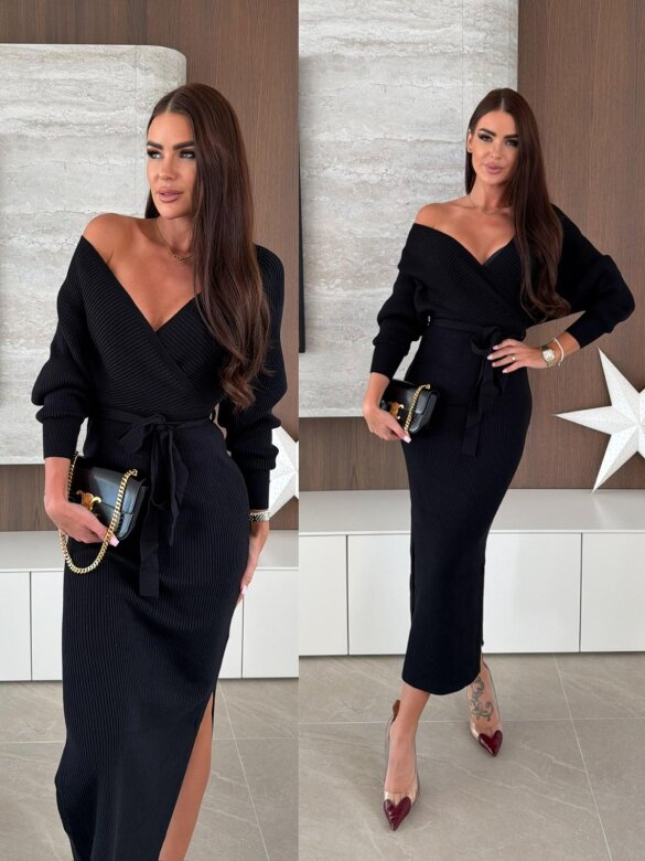 Sukienka Vessa dzianinowa czarna 