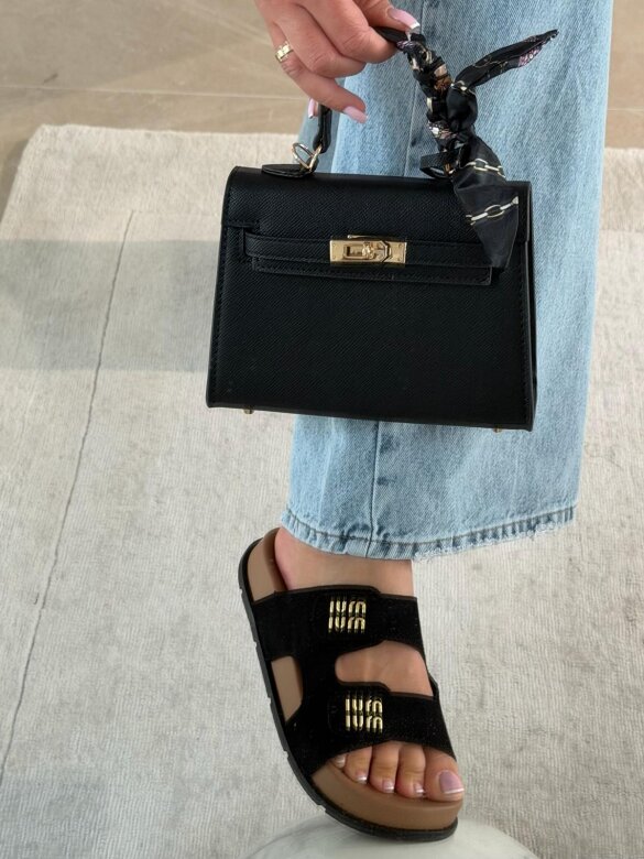 Klapki Leonardo czarne