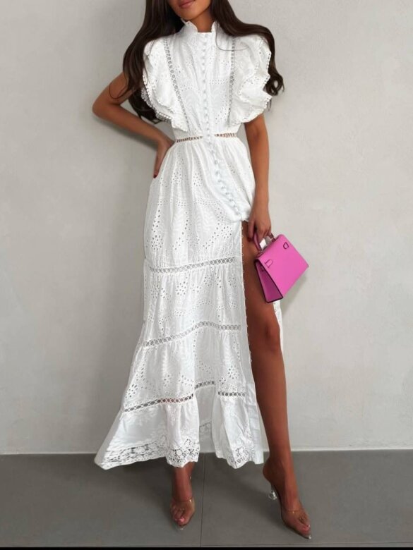 Sukienka Summer Grace maxi ażurowa biała 