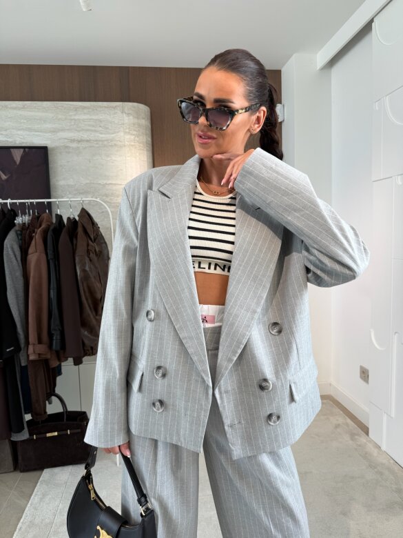 Marynarka Sindela w paski szara