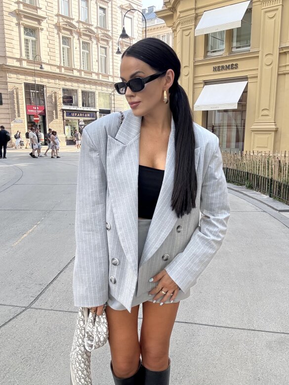 Marynarka Sindela w paski szara