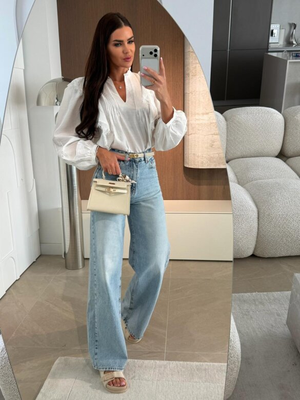 Bluzka Caspia z wiskozą biała