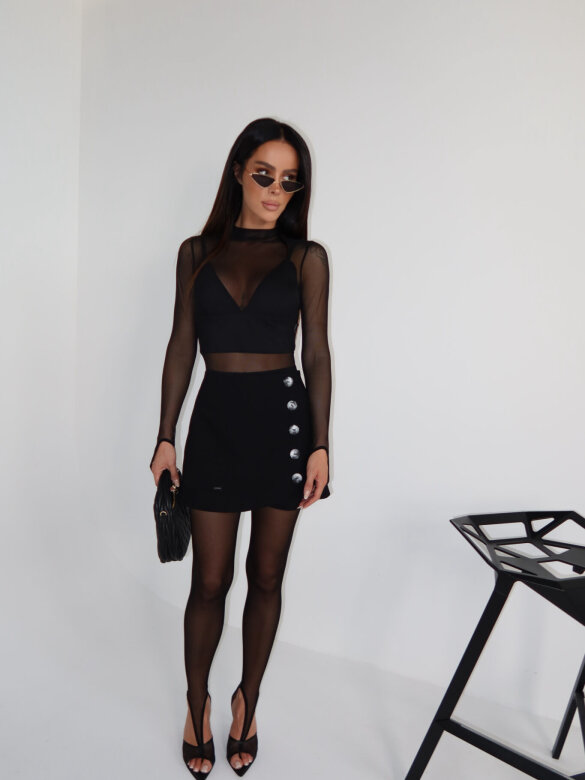 Legginsy Mode z siateczką czarne