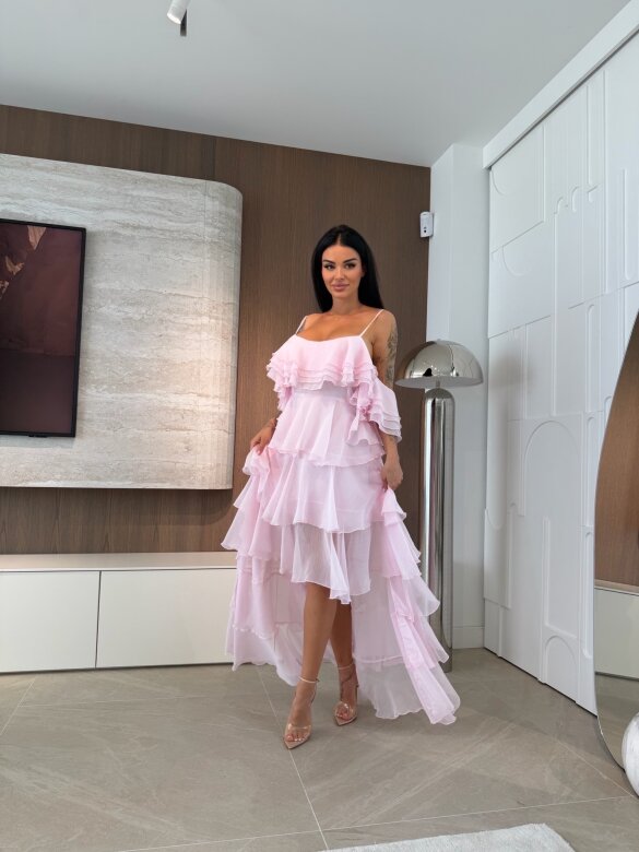 Sukienka Callana z jedwabiem pudrowa