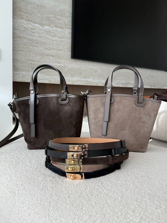 Bag Eleganza natural suede taupe