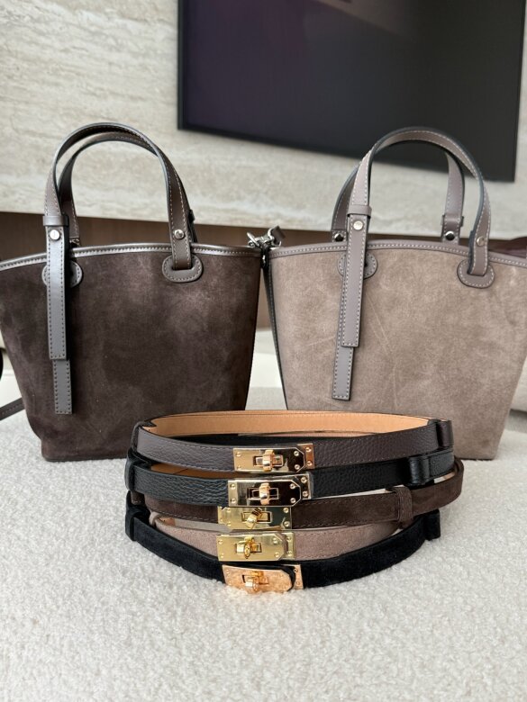 Bag Eleganza natural suede chocolate