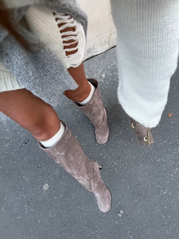 Kozaki Musscat skóra naturalna popielate