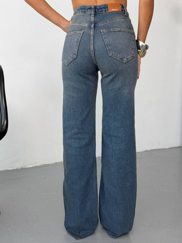Spodnie Clifton jeans niebiesko-brązowe
