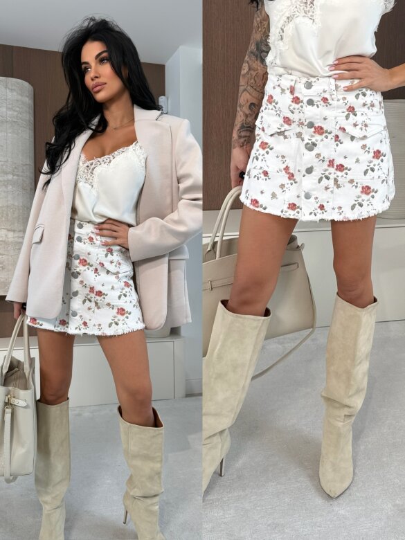 Spódniczko-szorty Alicce w kwiaty białe