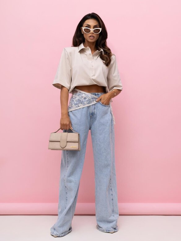 T-shirt Lossa with collar beige