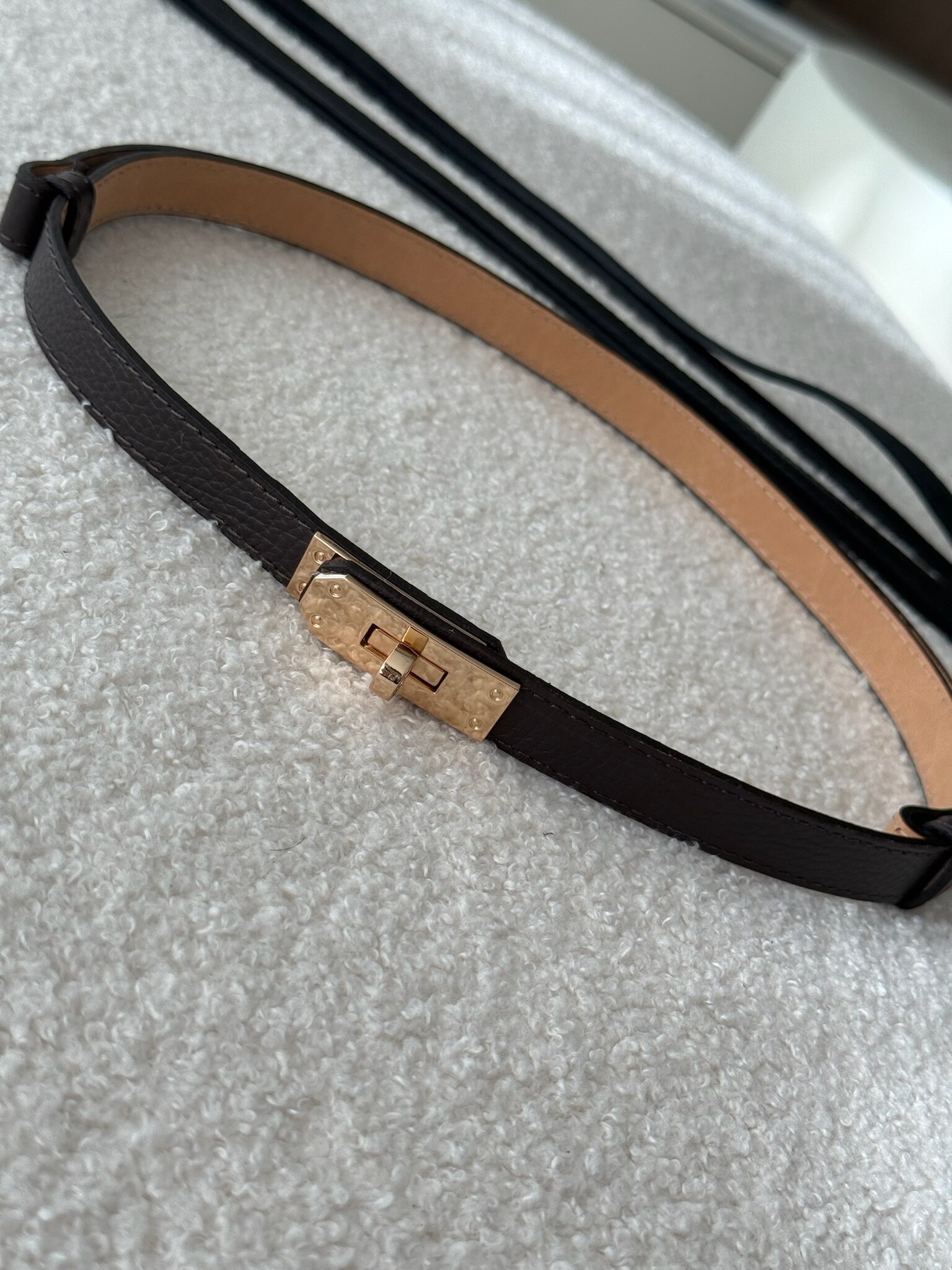 Pasek Velluto skóra naturalna licowa czekoladowy