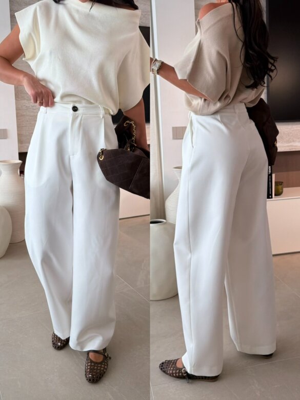 Spodnie Salice elegant białe