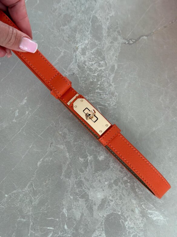 Pasek Velluto eko skóra pomarańczowy