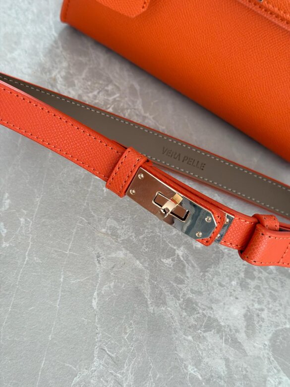 Pasek Velluto eko skóra pomarańczowy