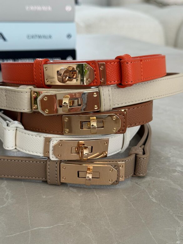 Pasek Velluto eko skóra pomarańczowy