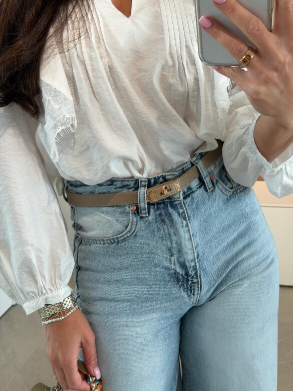 Pasek Velluto eko skóra latte 