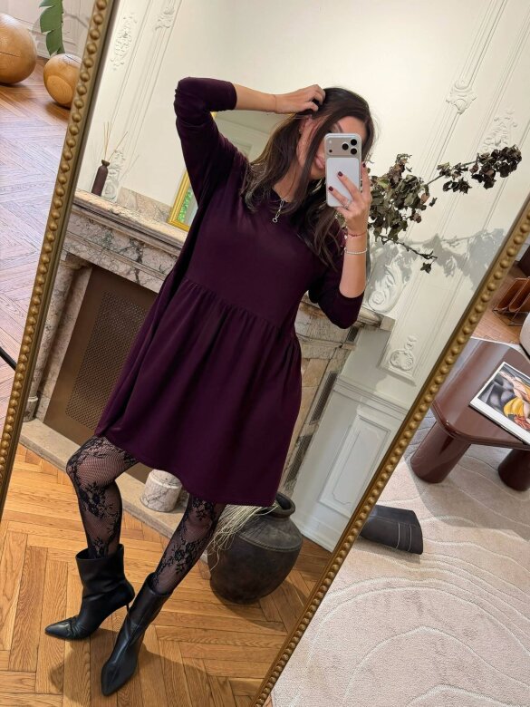 Dress Anastio with viscose claret