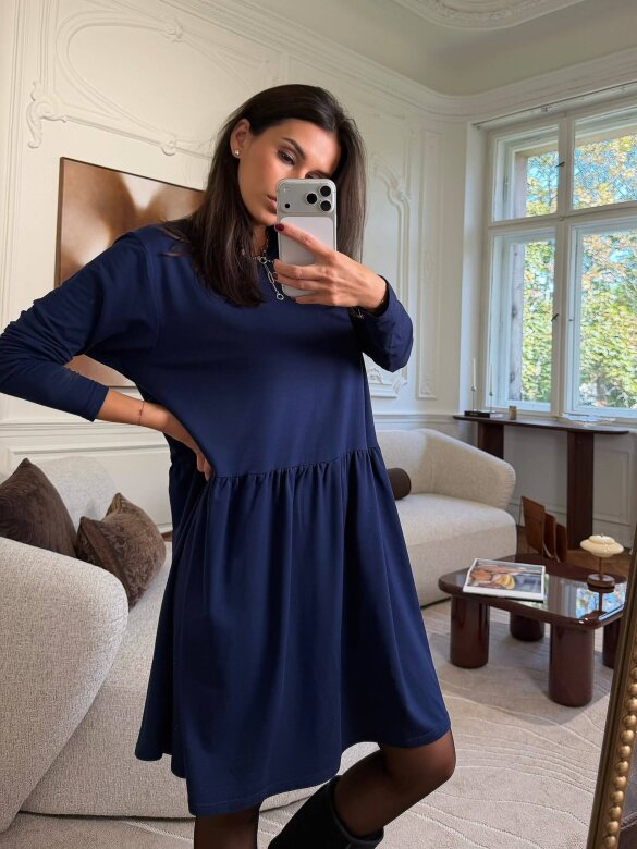 Dress Anastio with viscose navy