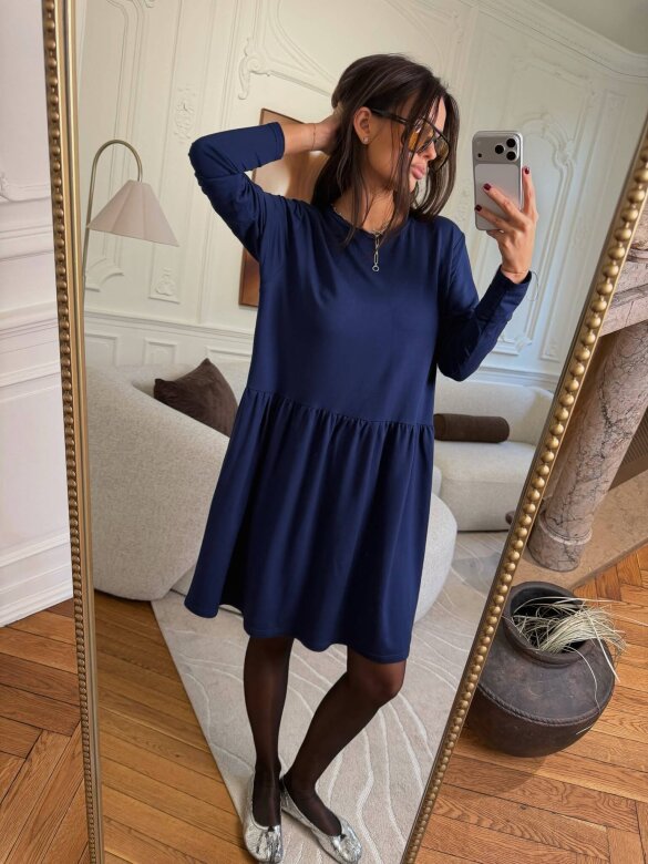 Dress Anastio with viscose navy