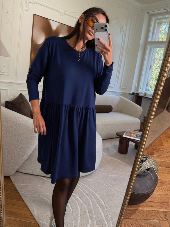 Dress Anastio with viscose navy