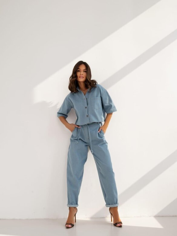 Komplet 2w1 Miko jeans jasnoniebieski 