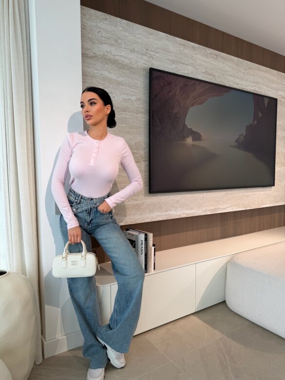 Bluzka Ligio longsleeve pudrowa