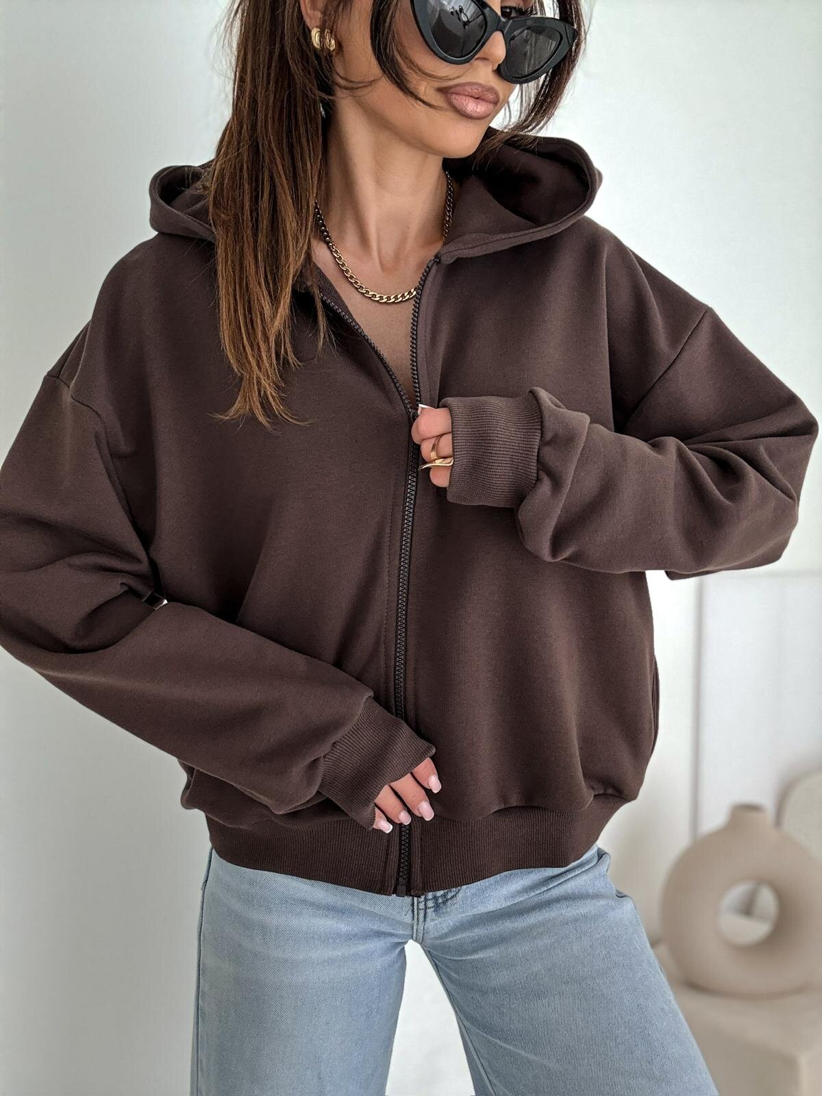 Bluza Leroy dresowa czekoladowa