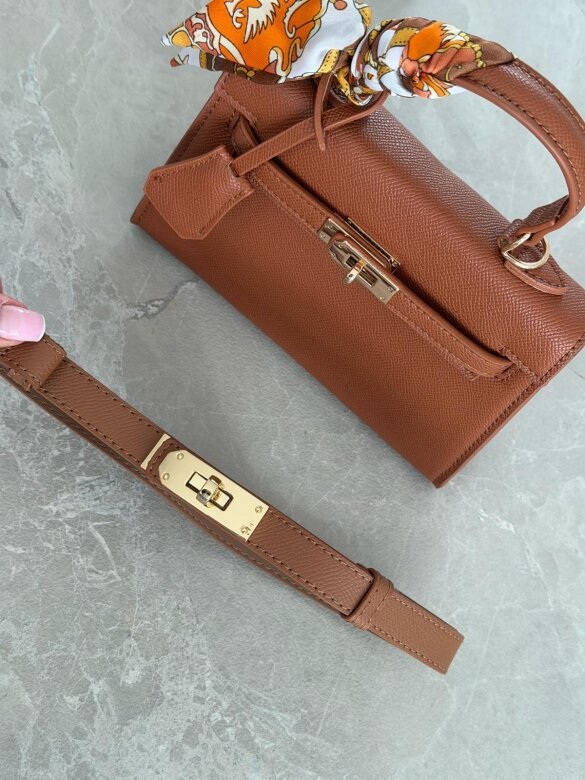 Pasek Velluto eko skóra brązowy 