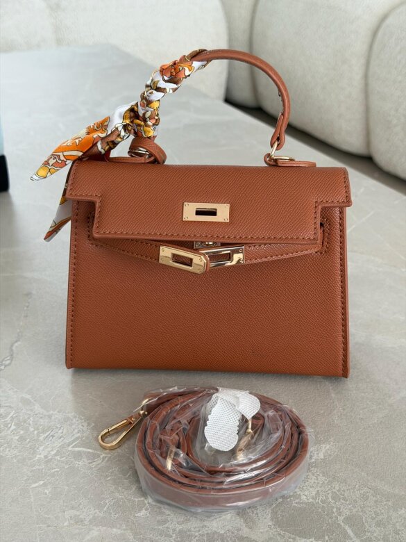 Pasek Velluto eko skóra brązowy 