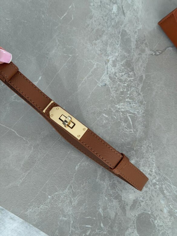 Pasek Velluto eko skóra brązowy 