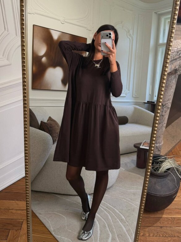 Dress Anastio with viscose chocolate