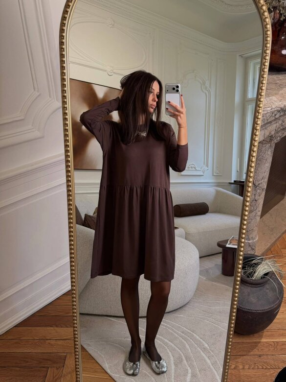 Dress Anastio with viscose chocolate