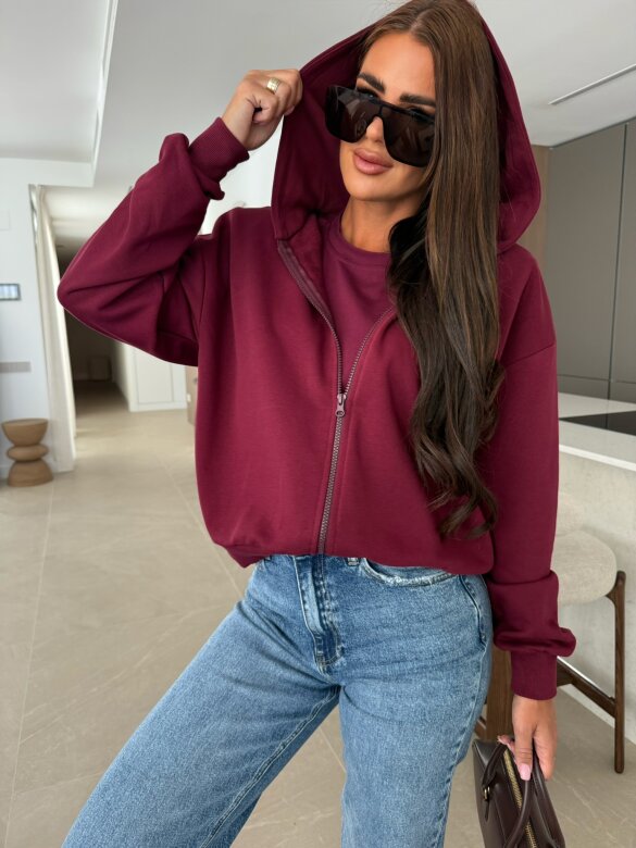 Bluza Leroy dresowa bordowa 